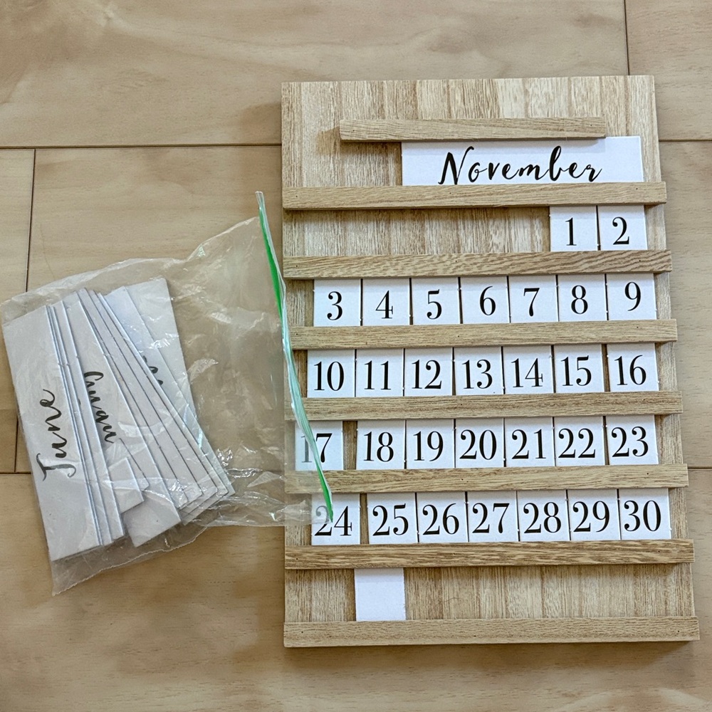 Target Wooden Home Office Calendar - Natural and White